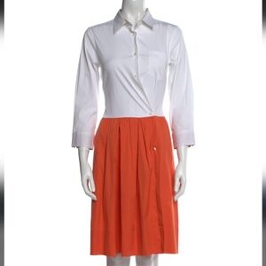 Sara Roka Orange Pleated Skirt